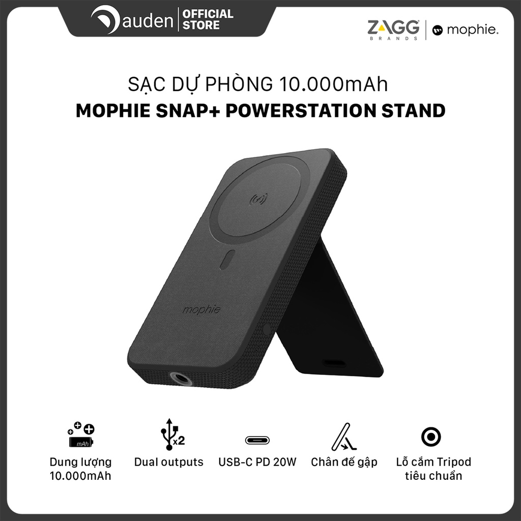 Sạc dự phòng Mophie Snap+ Powerstation Stand 10,000mAh Hàng chính hãng