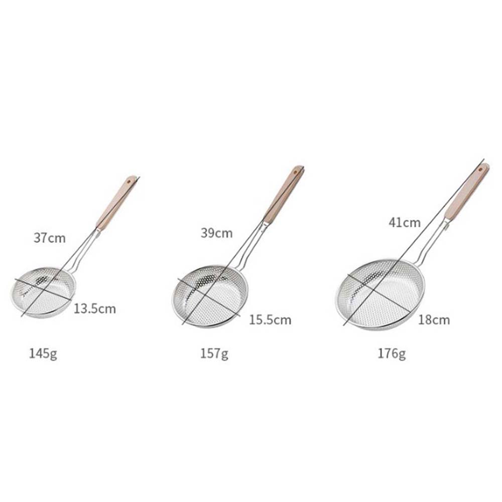 Dụng cụ rây lọc có tay cầm dài bằng gỗ tiện lợi dành cho nhà bếp
