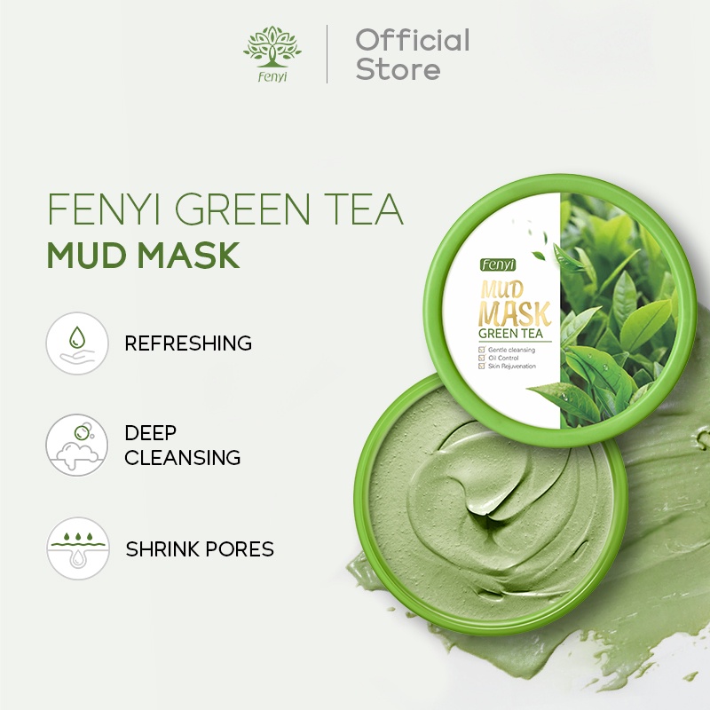 Mặt nạ bùn Fenyi chiết xuất trà xanh giảm lỗ chân lông mụn đầu đen kiểm soát dầu 100g