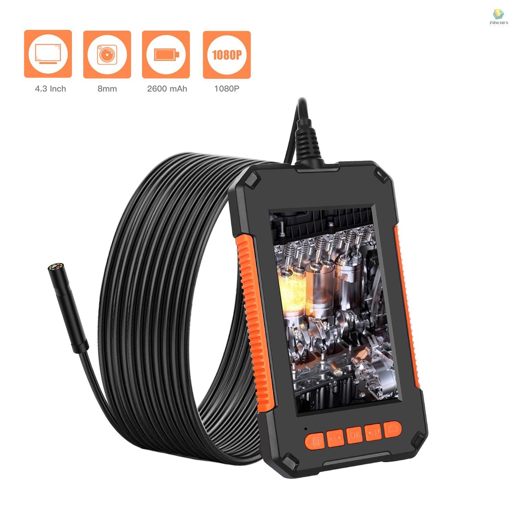 Camera Nội Soi Công Nghiệp Cầm Tay Màn Hình Màu LCD 4.3 Inch 1080P IP67 Với 8 Đèn Led 8mm