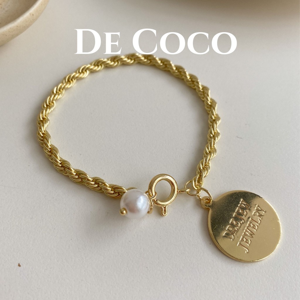 [Mã FARSSTGRE giảm 5K đơn bất kỳ] Vòng tay lắc tay dây xoắn mặt đồng xu Elena De Coco decoco.accessories