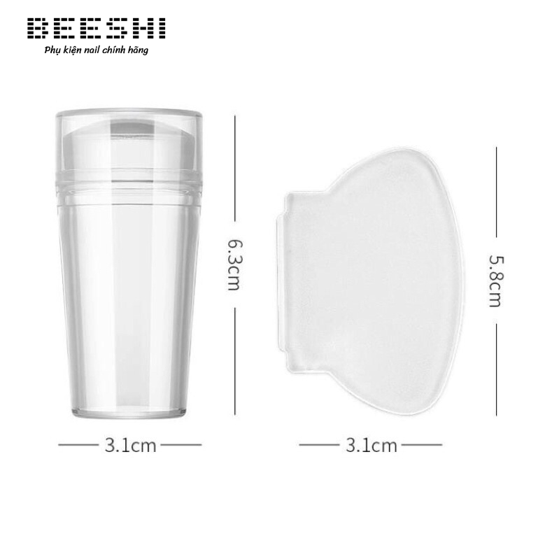 Con dấu in móng Silicon trong suốt, Đầu in móng tạo frend đầu móng -beeshi shop nail