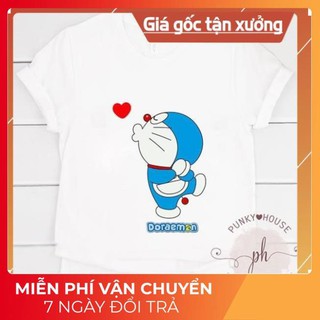 Áo thun đôi, áo cặp Tình Nhân mẫu Doremon đáng yêu S4CODE09