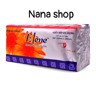 Giấy lau bếp, giấy thấm dầu, giấy đa năng Elene 100 tờ 2 lớp
