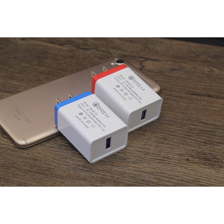 Bộ sạc nhanh Quick Charge QC 3.0 cho Samsung, iPhone, Bảo vệ ngắn mạch, Chất Liệu PC Chống Cháy Tiêu chuẩn châu âu