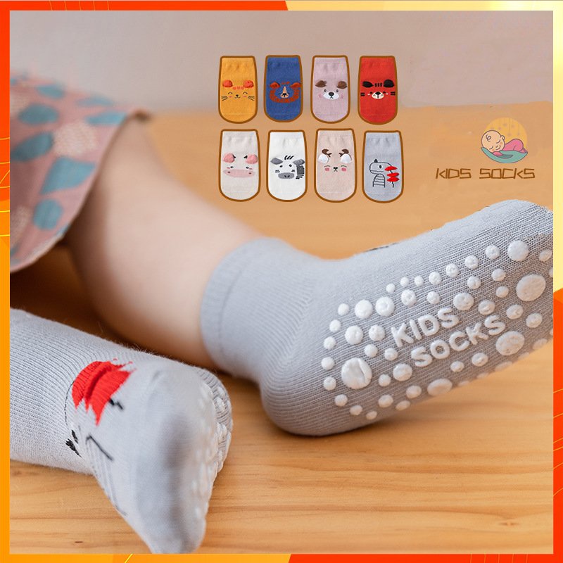 Tất trẻ em, tất chống trơn trượt cho bé Kids Socks thoáng khí hoạ tiết đẹp