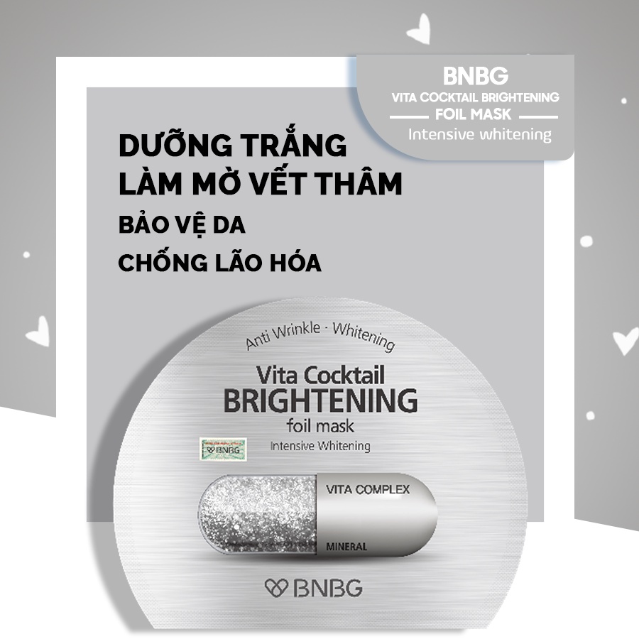 Mặt Nạ BNBG Hàn Quốc [MIẾNG LẺ] Dưỡng Trắng Cấp Ẩm Thư Giãn Vita Tea Tree Healing Face Mask Pack 30ml