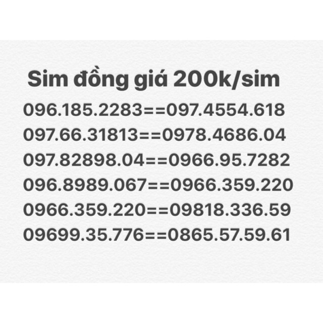 ❤️sim 096,097,098 viettel đồng giá 200k