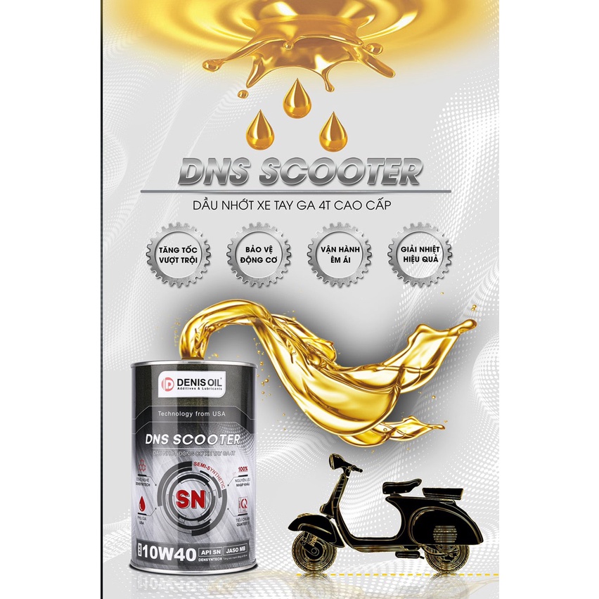 Dầu Nhớt DENIS OIL Cho Động Cơ Xe Gắn Máy 4 Thì 10W40 ( 0.8 Lít )- Nhớt Chính Hãng