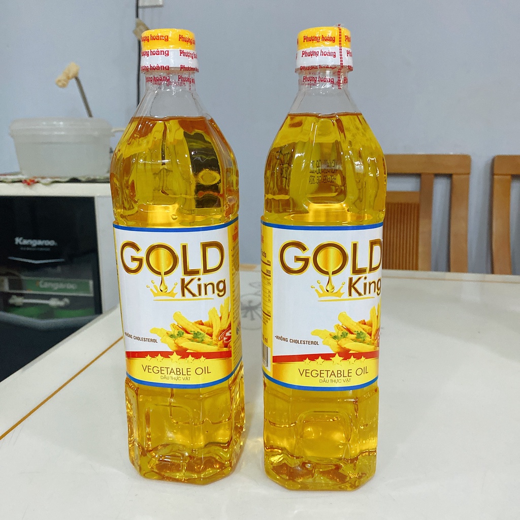 Combo 2 chai  dầu ăn thực vật Olein cọ 100%, Gold King Phượng Hoàng Cty Huy Mai. Date 24 tháng.