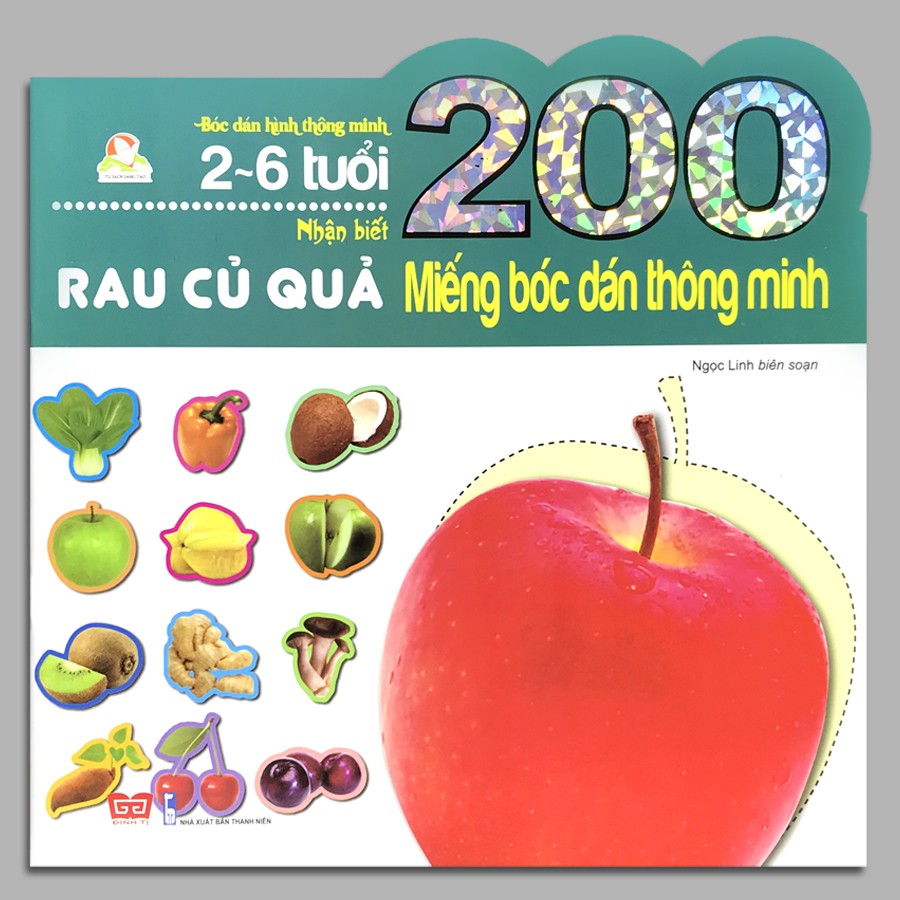 Sách 200 Miếng bóc dán thông minh 26 tuổi Nhận biết rau củ quả