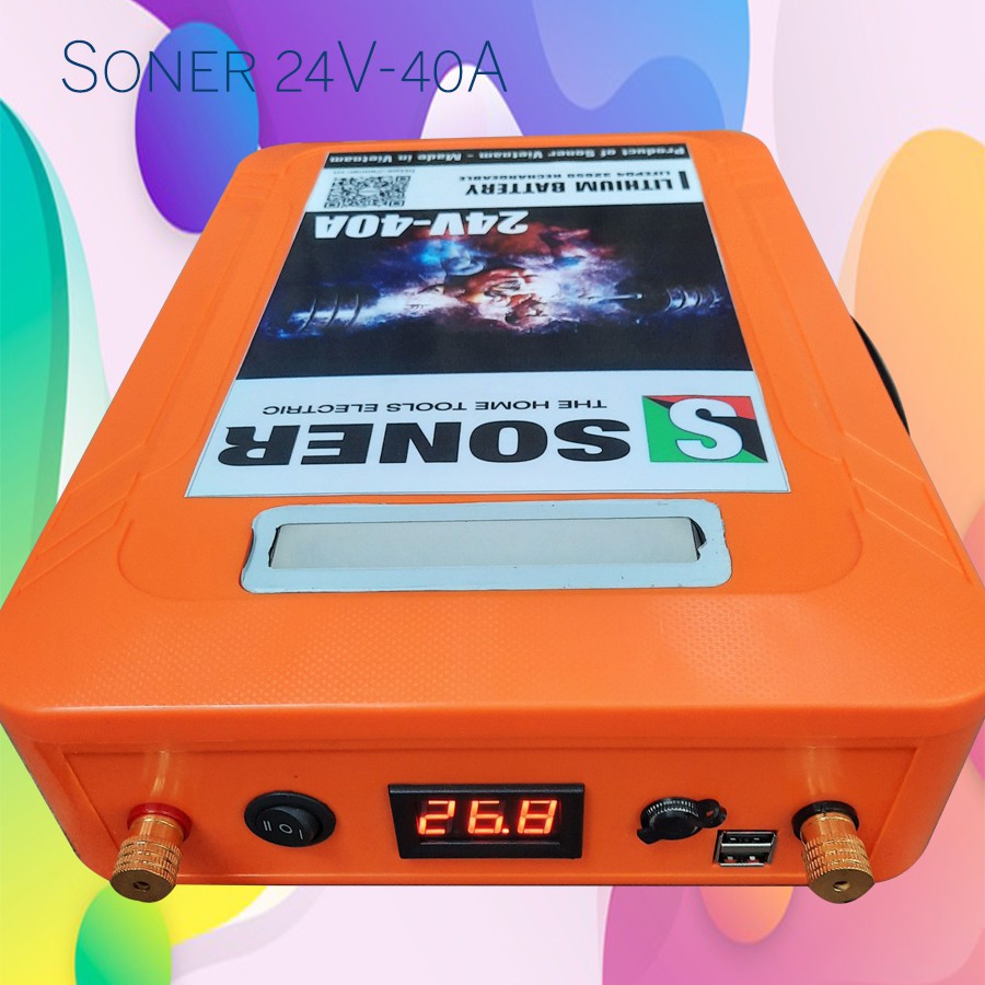 Pin lithium Soner 24V-40A