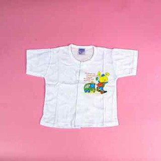 Áo sơ sinh nút giữa trắng ngắn tay Bossini Cotton 100% cho bé từ 3 - 19kg