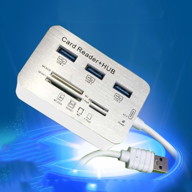 HUB USB 3.0 kiêm đầu đọc thẻ nhớ 2 trong 1 giá rẻ mẫu 2