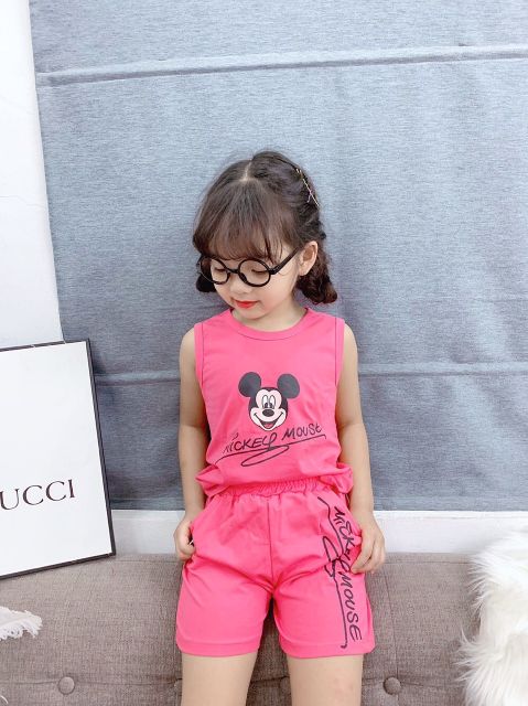 10_22 kg ( Có số đo áo)  Bộ sát nách Mickey cho bé gái_ VẢI ĐẸP_ HÀNG SHOP_ KHĂN RẰN SHOP