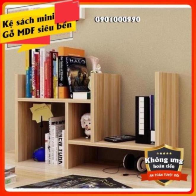 ⚡RẺ VÔ ĐỐI⚡Kệ sách để bàn gỗ đa năng - Loại mini 5 ô - 6 thanh - Lắp ghép tiện lợi tháo lắp