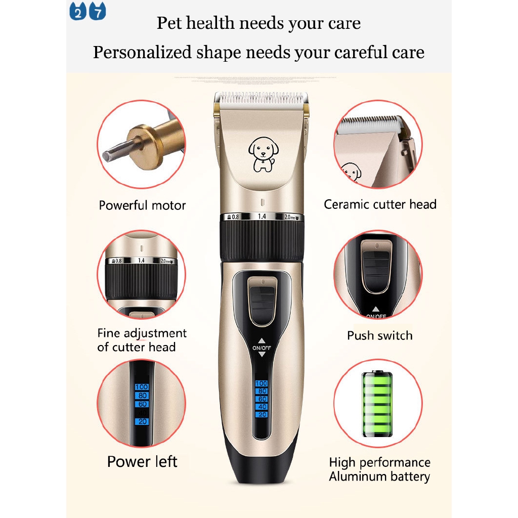 Bộ Dụng Cụ Cắt Tỉa Lông 27 Chạy Pin Chuyên Dụng Cho Thú Cưng Có Thể Sạc Lại Bằng Cổng USB
