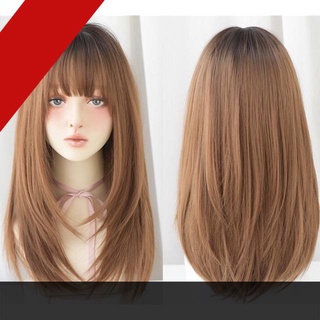 Tóc giả nguyên đầu❤️FREESHIP❤️ Tóc giả cả đầu layer nâu vàng