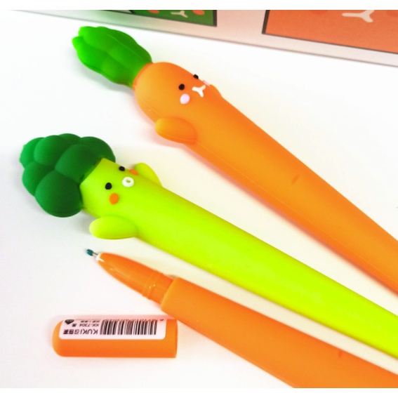 Bút mực gel dễ thương cà rốt súp lơ