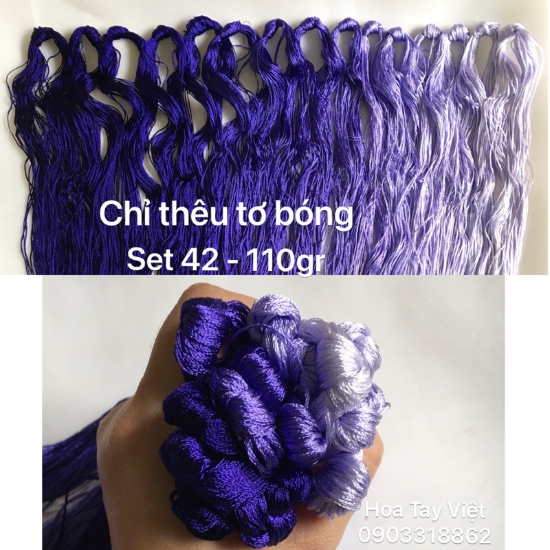 CHỈ THÊU TƠ BÓNG SET 42 (120gam)
