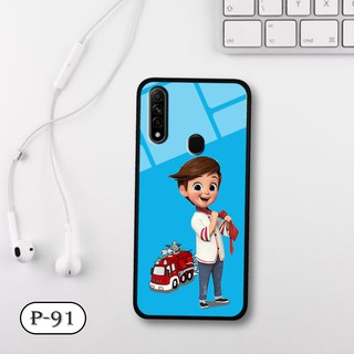Ốp lưng kính 3D Oppo A31 2020-cute