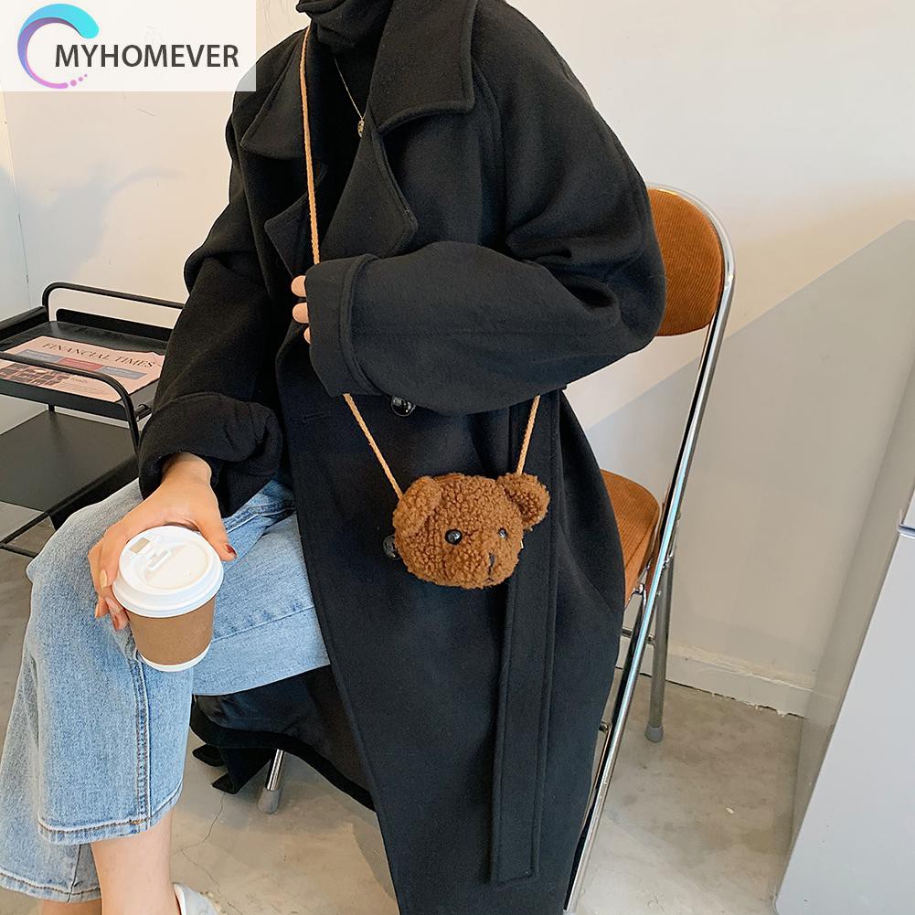 Túi Đeo Chéo Hình Gấu Nhồi Bông Xinh Xắn Cho Nữ