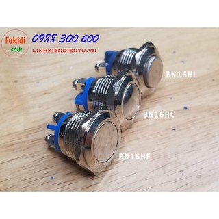 Nút nhấn nhả vỏ kim loại phi 16mm, chống thấm nước BN16HF, BN16HC, BN16HL