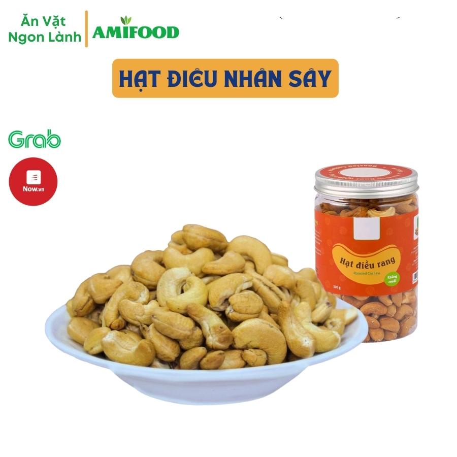 Hạt Điều Sấy Nguyên Vị  Amifood Size To,Sạch Vỏ, Ăn Vặt Mẹ Bầu Thơm, Giòn ,Ngậy - 500Gram