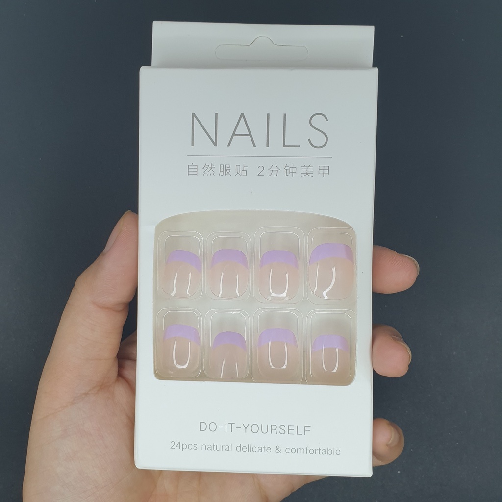 Bộ 24 móng tay giả trang trí đẹp  SẴN KEO DÁN