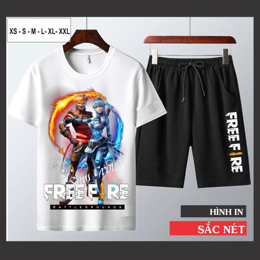Bộ Quần Áo Free Fire cotton cổ tròn cực chất - Búp bê dây cót