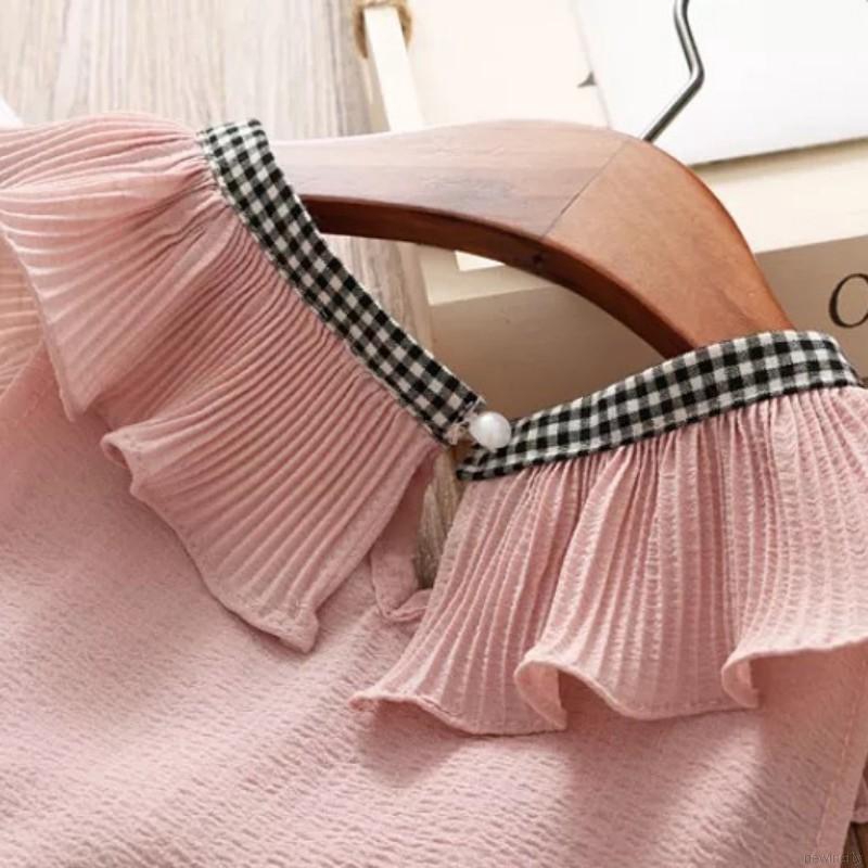 Summer Kids Girls Set Chiffon Vest Tops + Striped Shorts Pants 2Pcs/Set