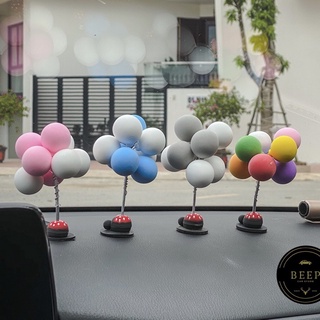 Chùm bóng bay trang trí taplo ô tô dễ thương làm từ đất sét, nhiều màu sắc