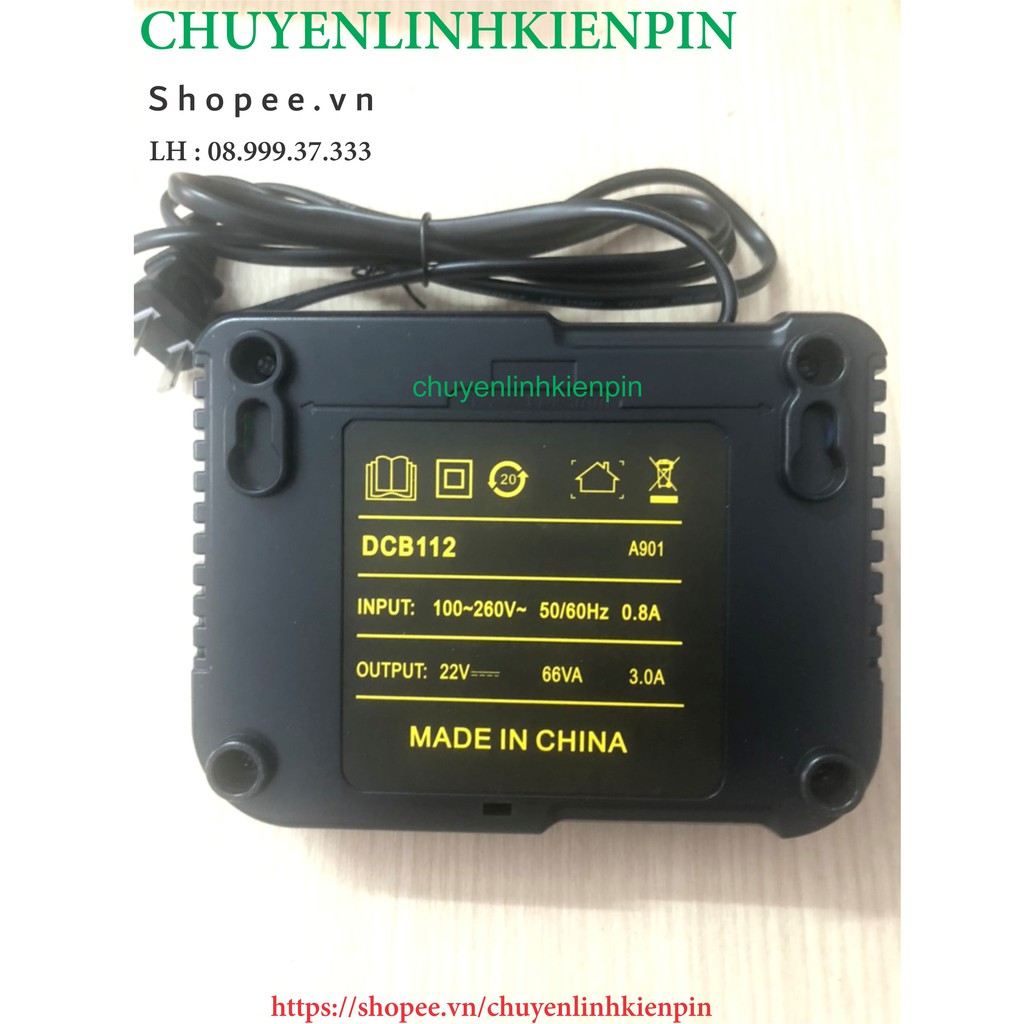 Sạc pin thay thế De walt 10,8V/14.4/18V-3A_DCB112   ( BL64_6 )
