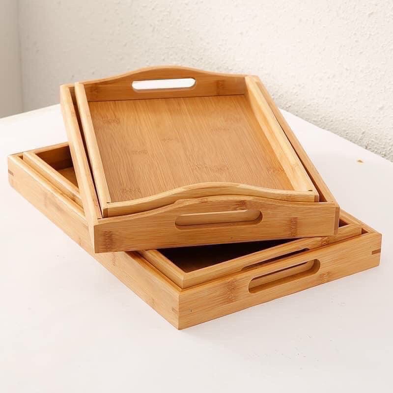 Khay gỗ đựng đồ spa, trang trí