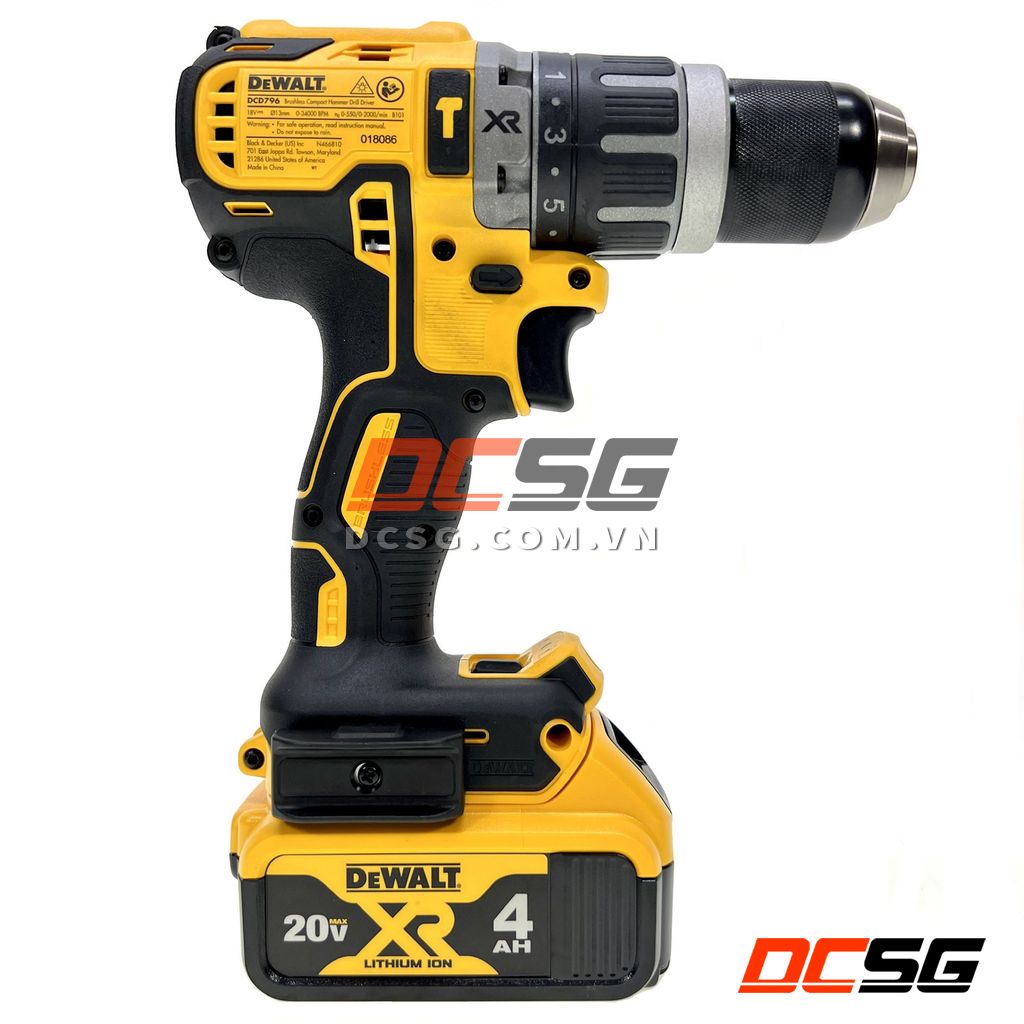 Máy khoan búa và vặn vít dùng pin 18V/ 20Vmax DEWALT DCD796M2-B1 | DCSG