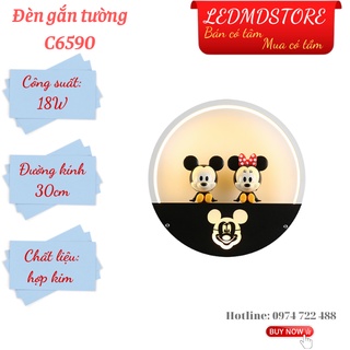 Đèn treo tường phòng khách C6590 hình chuột mickey, đèn ngủ gắn tường phòng bé siêu xinh, hiện đại, bảo hành 12 tháng