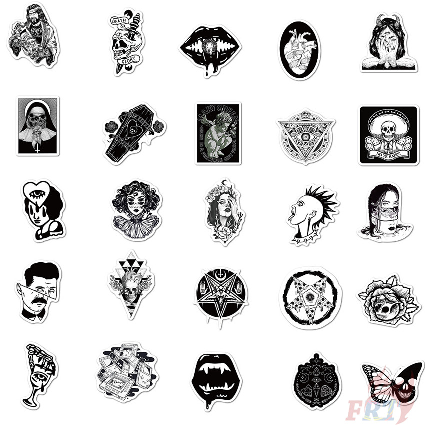 100Pcs/Set ❉ Gothic Punk Skull - Series B Sister & Beauty Stickers ❉ Waterproof DIY Fashion Decals Doodle Stickers