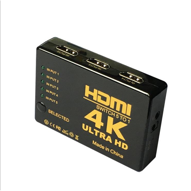 Bộ chia cổng HDMI cho nhiều thiết bị 5 ra 1 hỗ trợ 4K UltraHD có Remote - Home and Garden