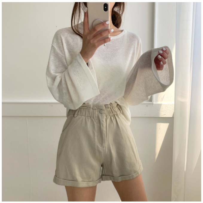 Quần Short Cotton Lưng Cao Siêu Mỏng Cho Nữ