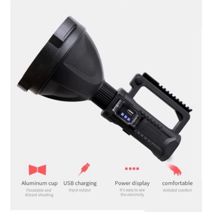 Đèn pin Tuần Tra 591W+590W siêu sáng siêu xa và siêu bền công suất 50w bóng đèn 4 lõi XHP70 rất tiện ích khi soi ban đêm
