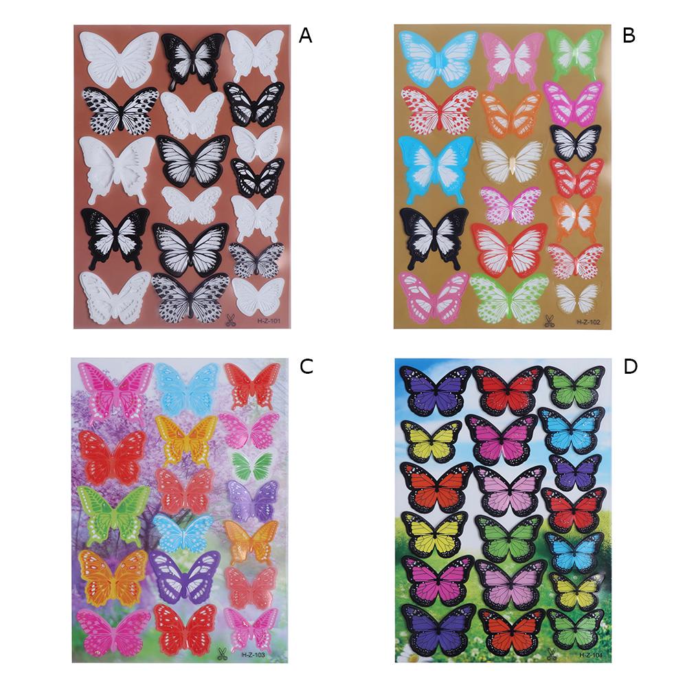 KUNHEV Set 18 Miếng Dán Tường Hình Bướm 3D Trang Trí Phòng Trẻ Em / Tiệc Cưới / Giáng Sinh