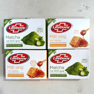 Combo 4 bánh xà bông lifebuoy matcha khổ qua và nghệ mật ong 90g
