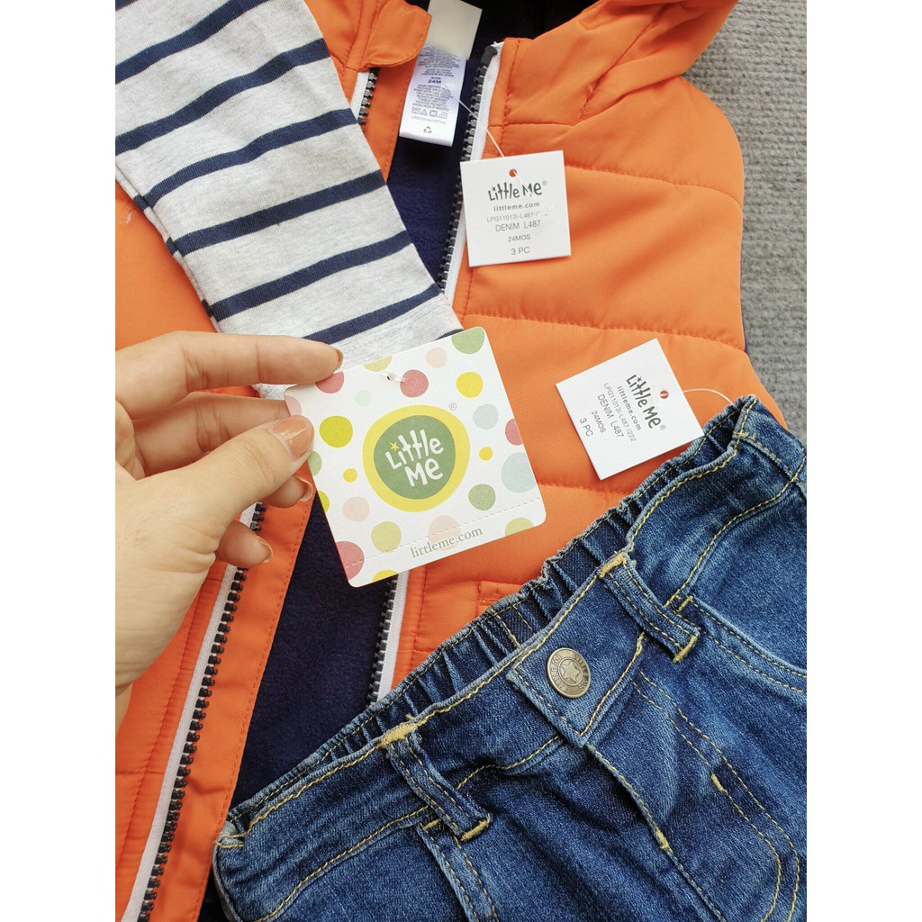 Set 3 chi tiết gile cam mũ gấu
