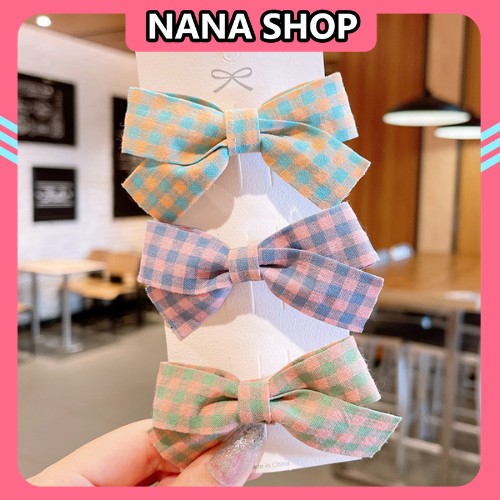 Set Kẹp Nơ Cao Cấp 🍓PHIÊN BẢN 2021🍓 Kẹp Tóc Trẻ Em Phong Cách Hàn Quốc