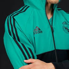 Áo khoác adidas Mens RMCF Real Madrid Presentation Jacket Aero Reef/Black