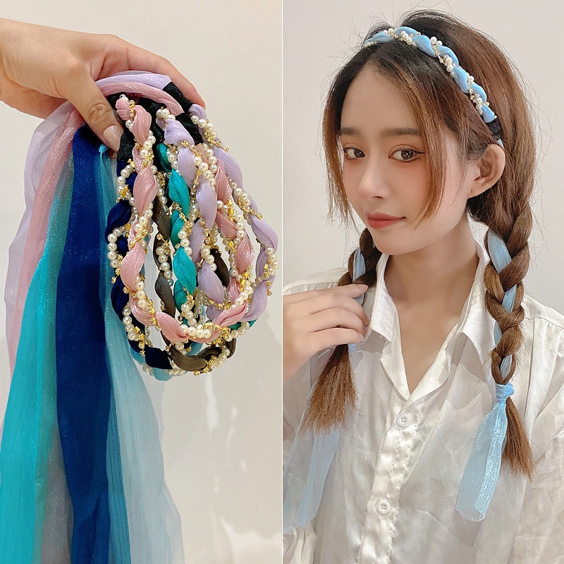 Băng Đô Cài Tóc Đính Ngọc Trai Giả Thiết Kế Mới Thời Trang Cho Nữ