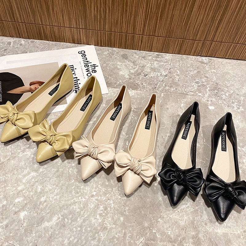 Giày Búp Bê Nữ Đính Nơ Thời Trang Hàn Quốc Xinh Xắn