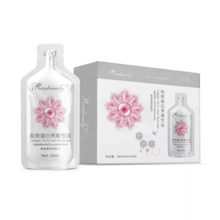 Nước uống Collagen Yến Rose Beauty Trắng Da Hộp 8 túi