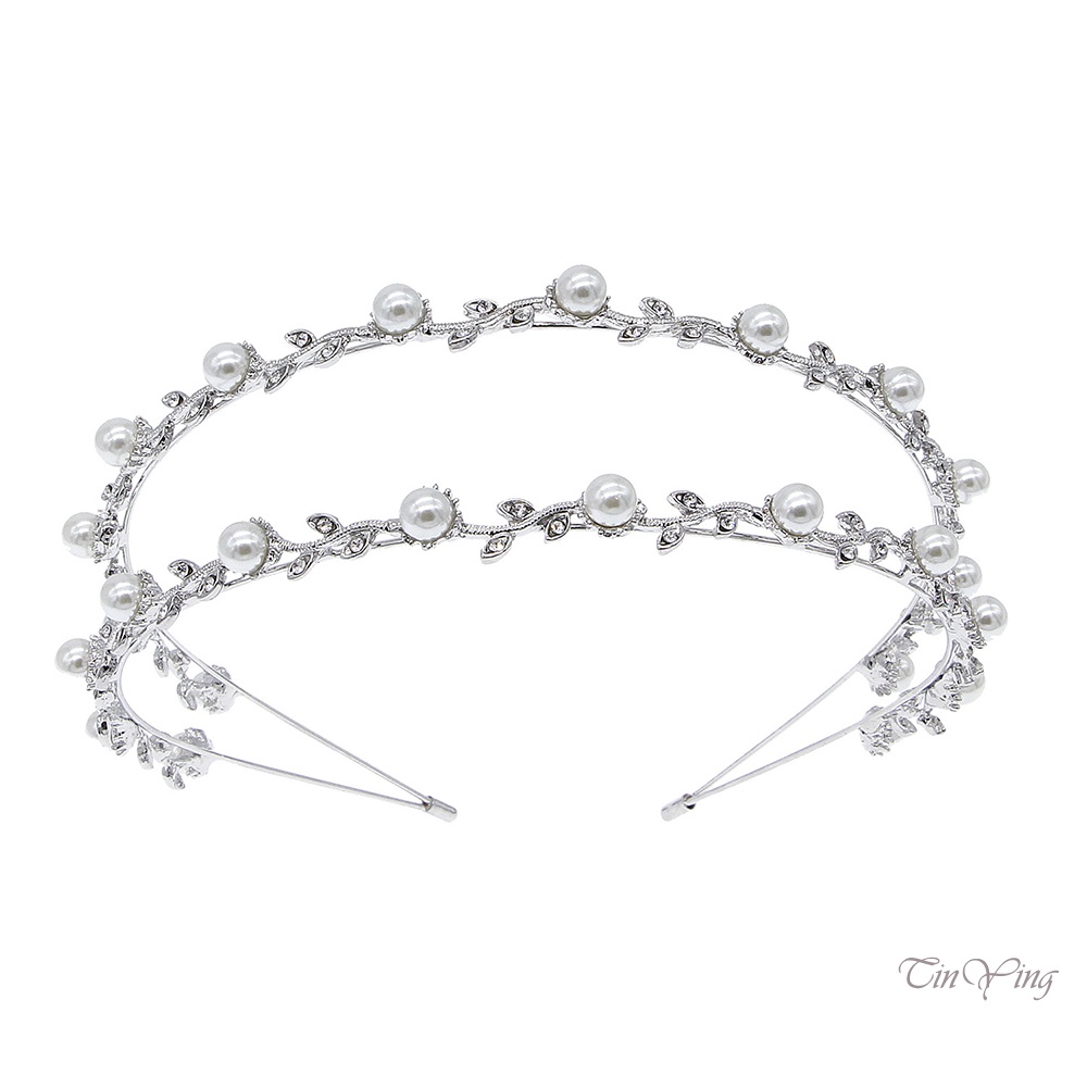 GETNOIVAS Băng Đô Cài Tóc Đính Ngọc Trai Sang Trọng