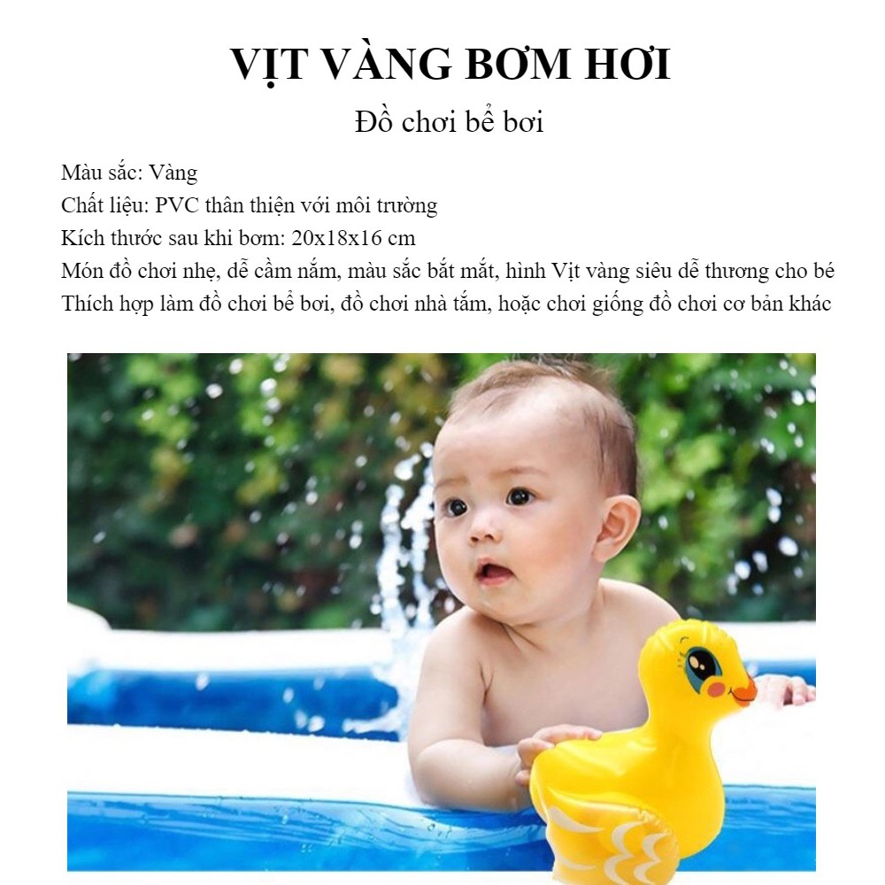 Vịt vàng bơm hơi - Đồ chơi bể bơi - Đồ chơi bồn tắm cho bé -  Baby Toys